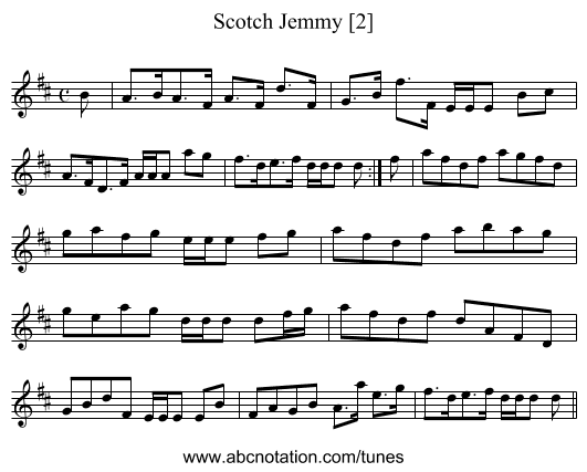 Scotch Jemmy [2] - staff notation