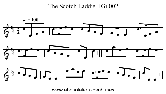 Scotch Laddie. JGi.002, The - staff notation