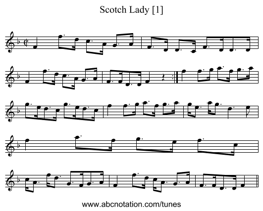 Scotch Lady [1] - staff notation