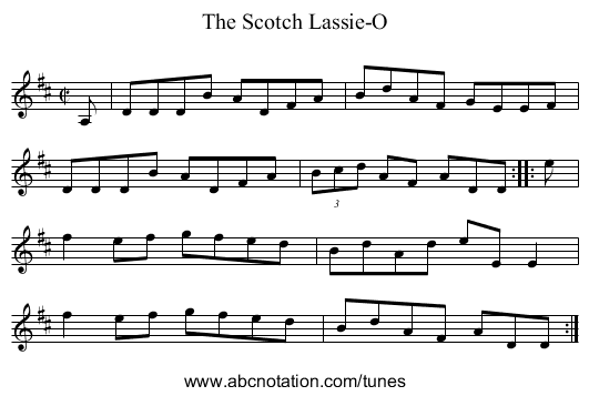 Scotch Lassie-O, The - staff notation