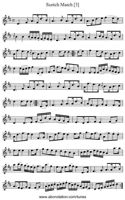 Scotch March [3] - staff notation