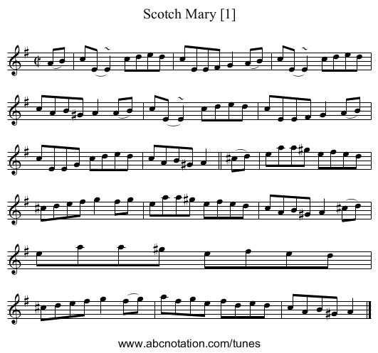 Scotch Mary [1] - staff notation