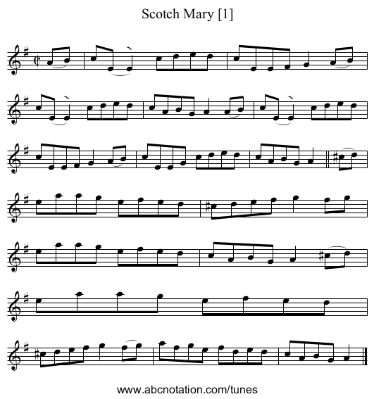 Scotch Mary [1] - staff notation