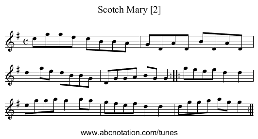 Scotch Mary [2] - staff notation