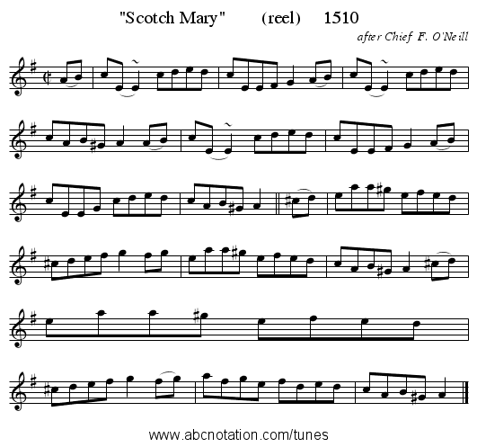 Scotch Mary        (reel)     1510 - staff notation