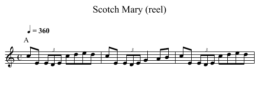 Scotch Mary (reel) - staff notation