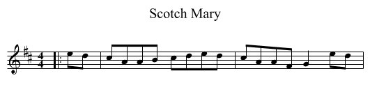 Scotch Mary - staff notation
