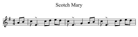 Scotch Mary - staff notation