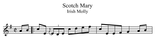 Scotch Mary - staff notation