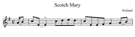Scotch Mary - staff notation