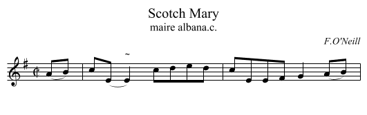 Scotch Mary - staff notation