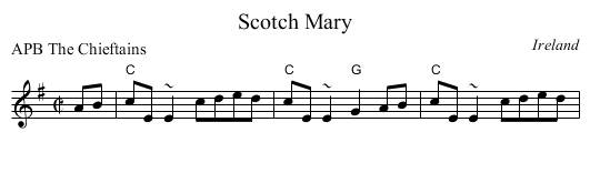 Scotch Mary - staff notation