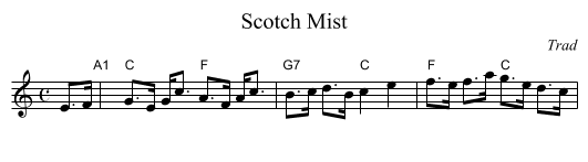 Scotch Mist - staff notation