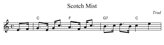 Scotch Mist - staff notation