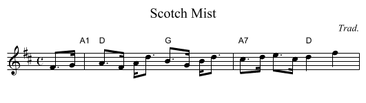 Scotch Mist - staff notation