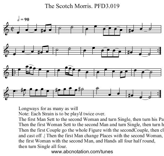 Scotch Morris. PFD3.019, The - staff notation