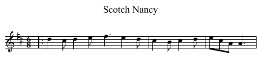 Scotch Nancy - staff notation