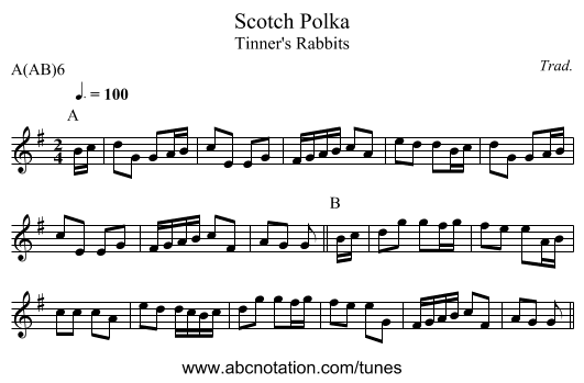 Scotch Polka - staff notation