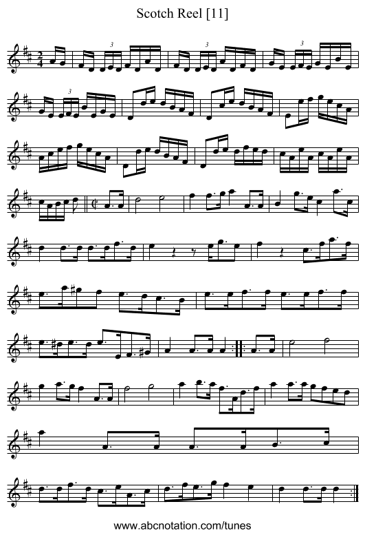 Scotch Reel [11] - staff notation