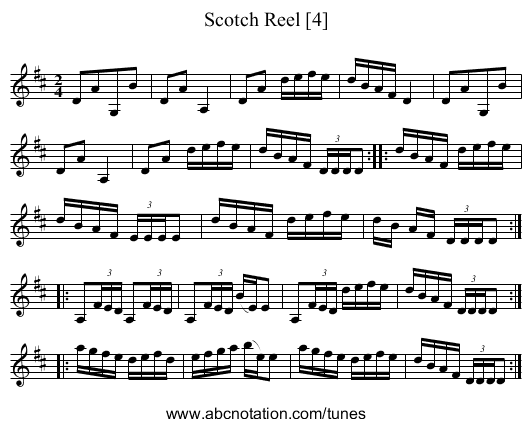 Scotch Reel [4] - staff notation