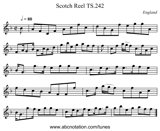 Scotch Reel TS.242 - staff notation