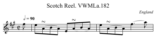 Scotch Reel. VWMLa.182 - staff notation