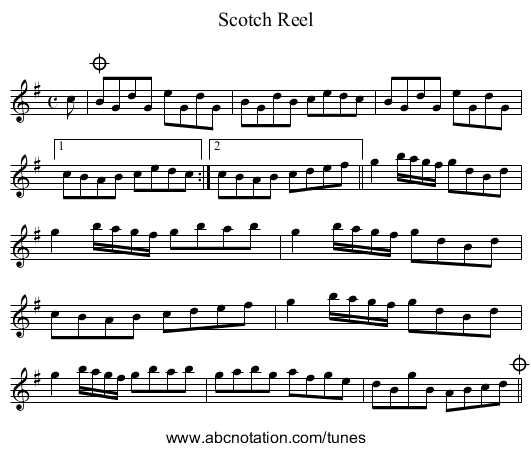 Scotch Reel - staff notation