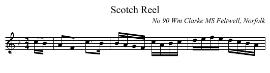 Scotch Reel - staff notation
