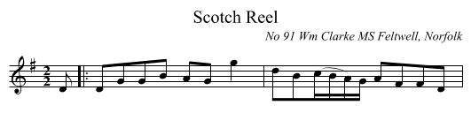 Scotch Reel - staff notation