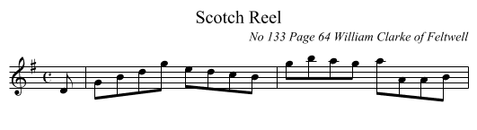 Scotch Reel - staff notation
