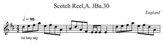 Scotch Reel,A. JBa.30 - staff notation