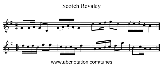 Scotch Revaley - staff notation