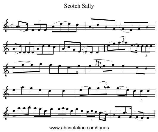 Scotch Sally - staff notation