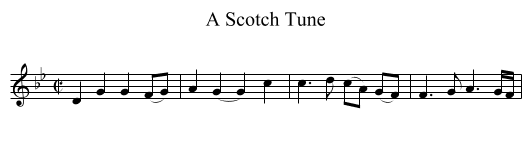 Scotch Tune, A - staff notation