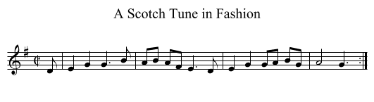 Scotch Tune in Fashion, A - staff notation