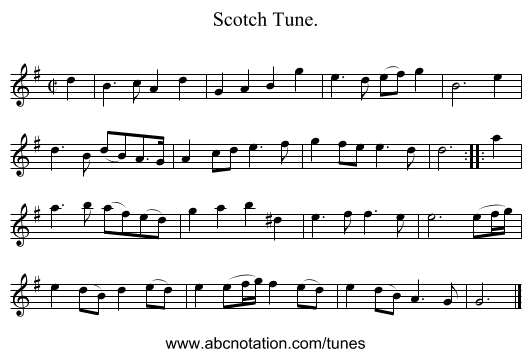 Scotch Tune. - staff notation