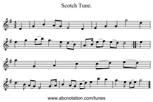 Scotch Tune. - staff notation