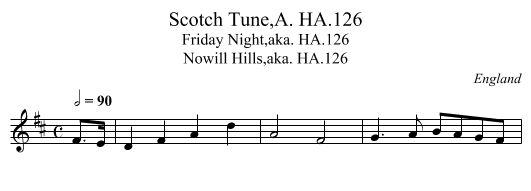 Scotch Tune,A. HA.126 - staff notation