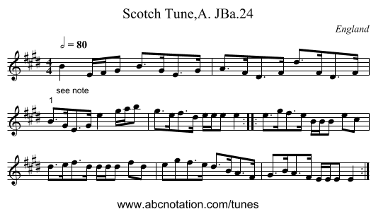 Scotch Tune,A. JBa.24 - staff notation
