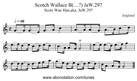 Scotch Wallace B(....?) JaW.297 - staff notation