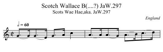 Scotch Wallace B(....?) JaW.297 - staff notation