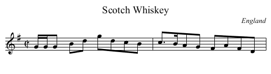 Scotch Whiskey - staff notation