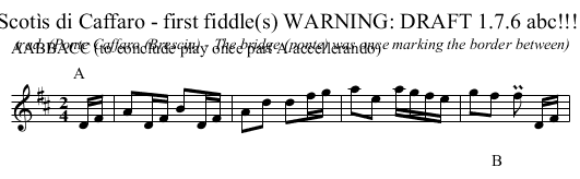 Scotìs di Caffaro - first fiddle(s) WARNING: DRAFT 1.7.6 abc!!!! - staff notation