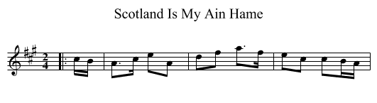 Scotland Is My Ain Hame - staff notation