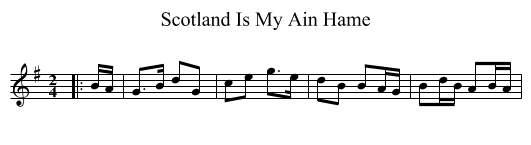 Scotland Is My Ain Hame - staff notation