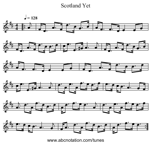 Scotland Yet - staff notation