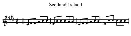 Scotland-Ireland - staff notation