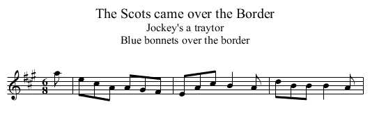 Scots came over the Border, The - staff notation
