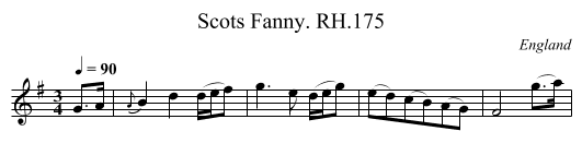 Scots Fanny. RH.175 - staff notation