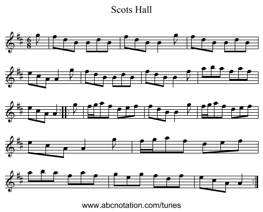 Scots Hall - staff notation